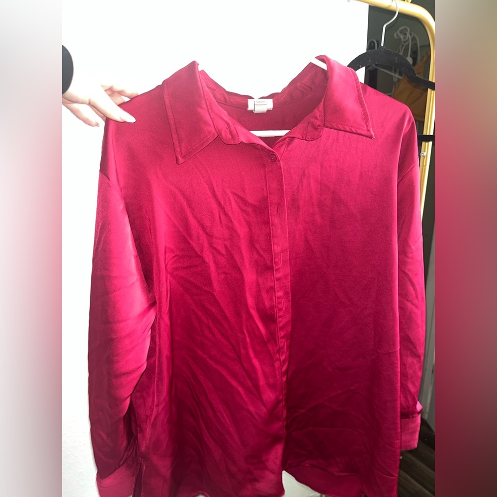 A New Day Pink Long Sleeve Button Down Shirt